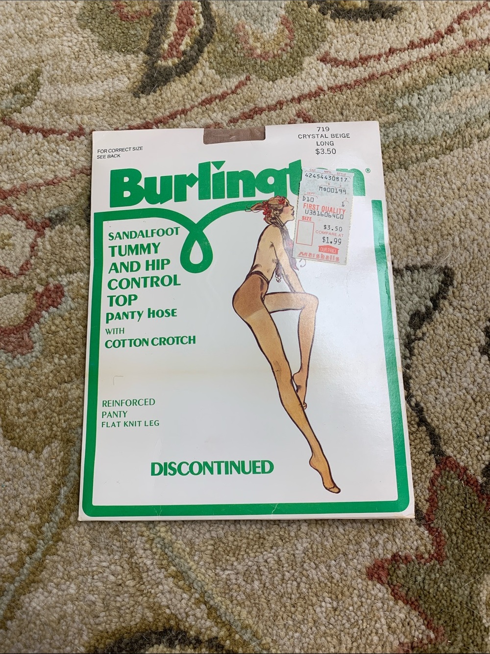 Burlington Hosiery Instruction / Size Chart Envelope